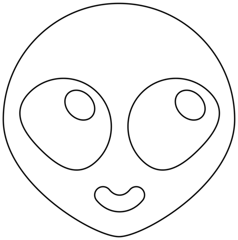 Alien Emoji Coloring Page